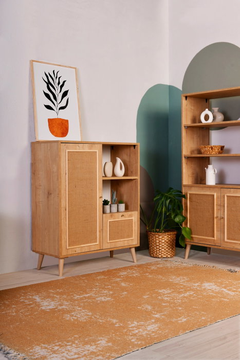 Hanah Home Jüt Multi Armario multiusos de madera de carpe color roble